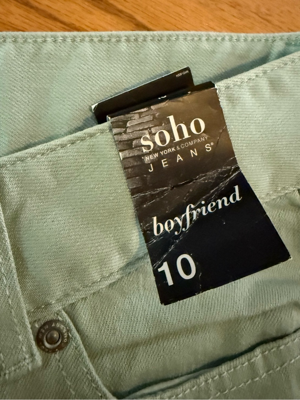 Soho Boyfriend Jeans for women’s — Sage Green (Size 10)